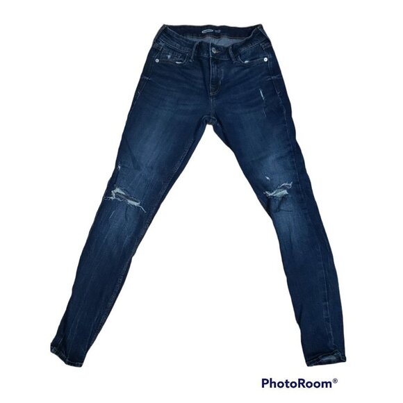 Women's OLD NAVY Jeans Rockstar Super Skinny Distressed Sz 2 - Picture 1 of 5